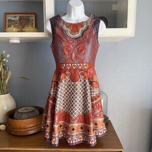 ANTHROPOLOGIE Pankaj & Nidhi Twilight Temple Dress Fit & Flare Sz 0